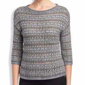 Lucky Brand Gray & Silver Marissa Quarter Sleeve Sweater